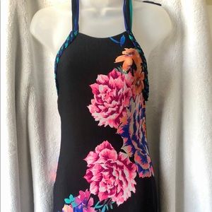Maxi dress boutique floral stretch halter